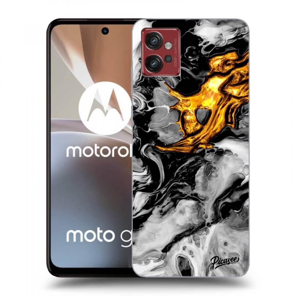 Picasee Motorola Moto G32 Hülle - Transparentes Silikon - Black Gold 2