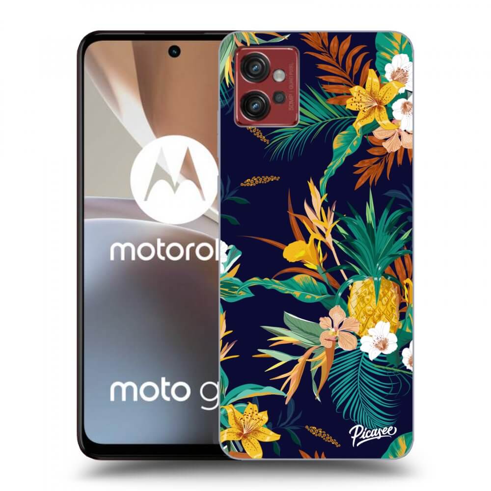 Picasee Motorola Moto G32 Hülle - Schwarzes Silikon - Pineapple Color