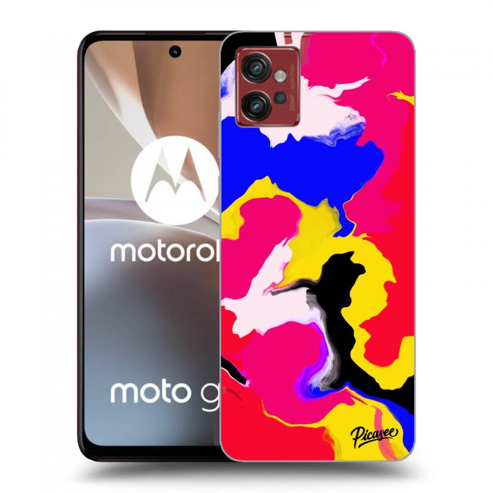 Picasee Motorola Moto G32 Hülle - Schwarzes Silikon - Watercolor