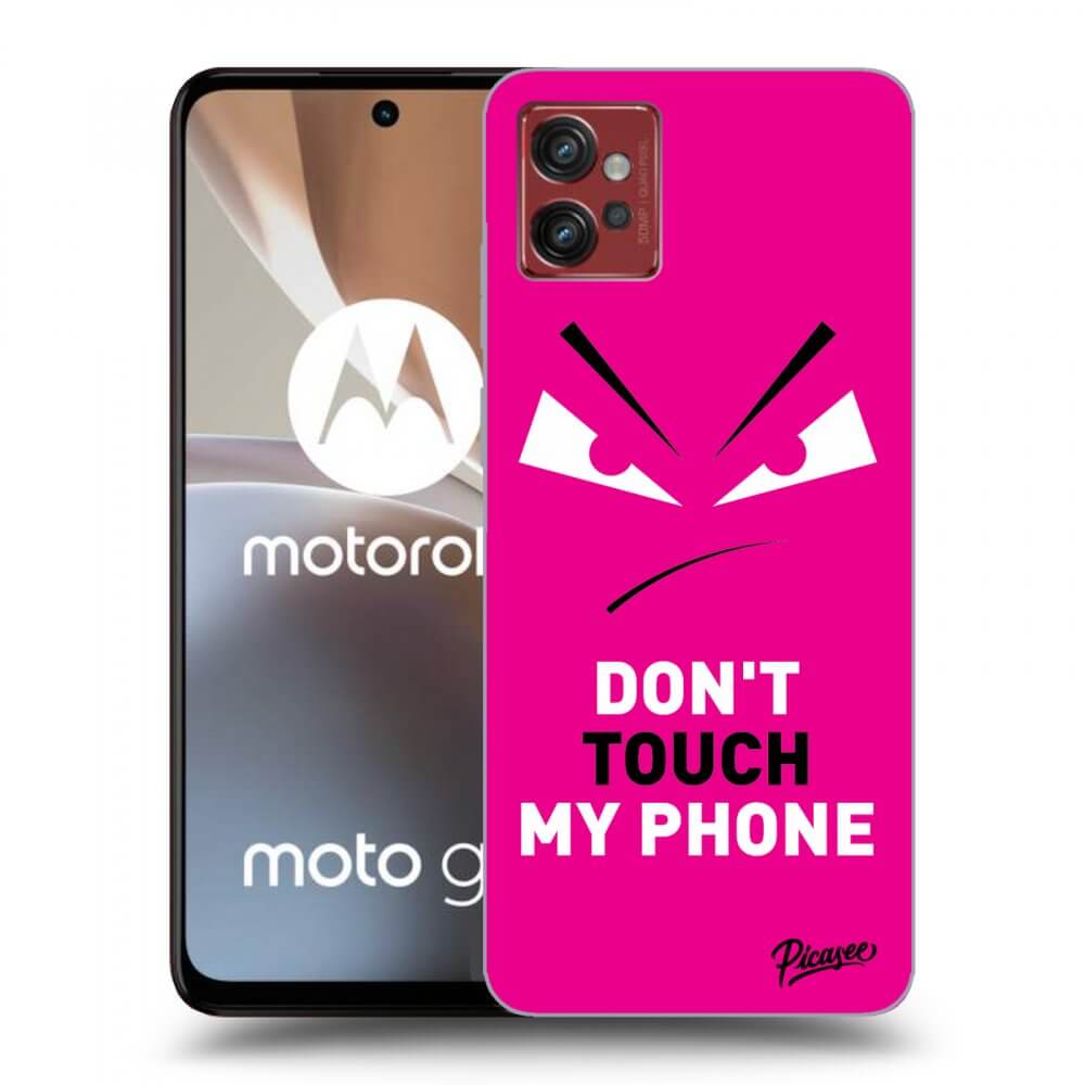 Picasee Motorola Moto G32 Hülle - Schwarzes Silikon - Evil Eye - Pink