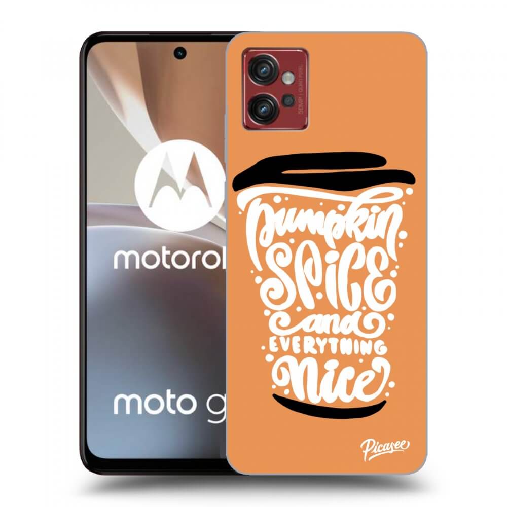 Picasee Motorola Moto G32 Hülle - Schwarzes Silikon - Pumpkin coffee