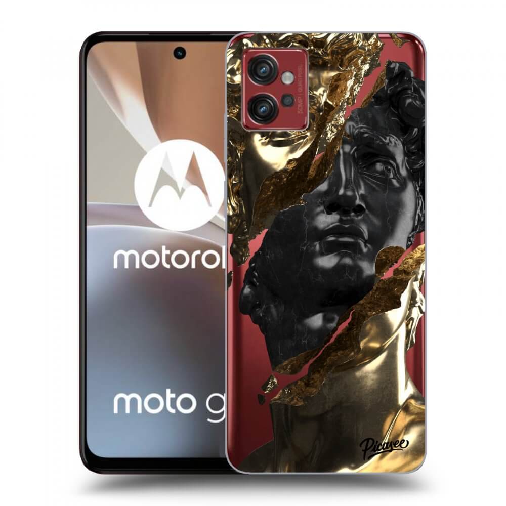 Picasee Motorola Moto G32 Hülle - Transparentes Silikon - Gold - Black