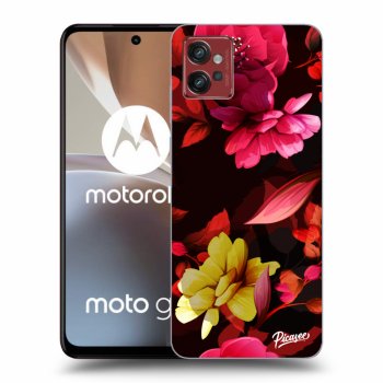 Picasee Motorola Moto G32 Hülle - Schwarzes Silikon - Dark Peonny