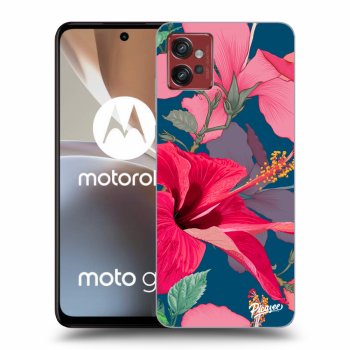 Picasee Motorola Moto G32 Hülle - Schwarzes Silikon - Hibiscus