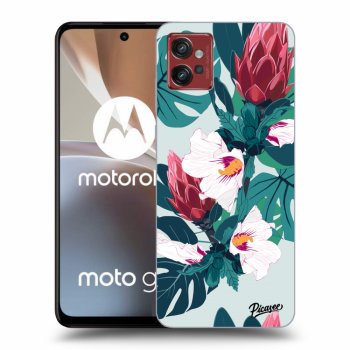 Picasee Motorola Moto G32 Hülle - Schwarzes Silikon - Rhododendron