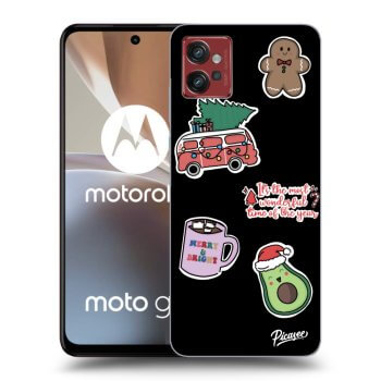 Picasee Motorola Moto G32 Hülle - Schwarzes Silikon - Christmas Stickers