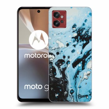 Picasee Motorola Moto G32 Hülle - Schwarzes Silikon - Organic blue