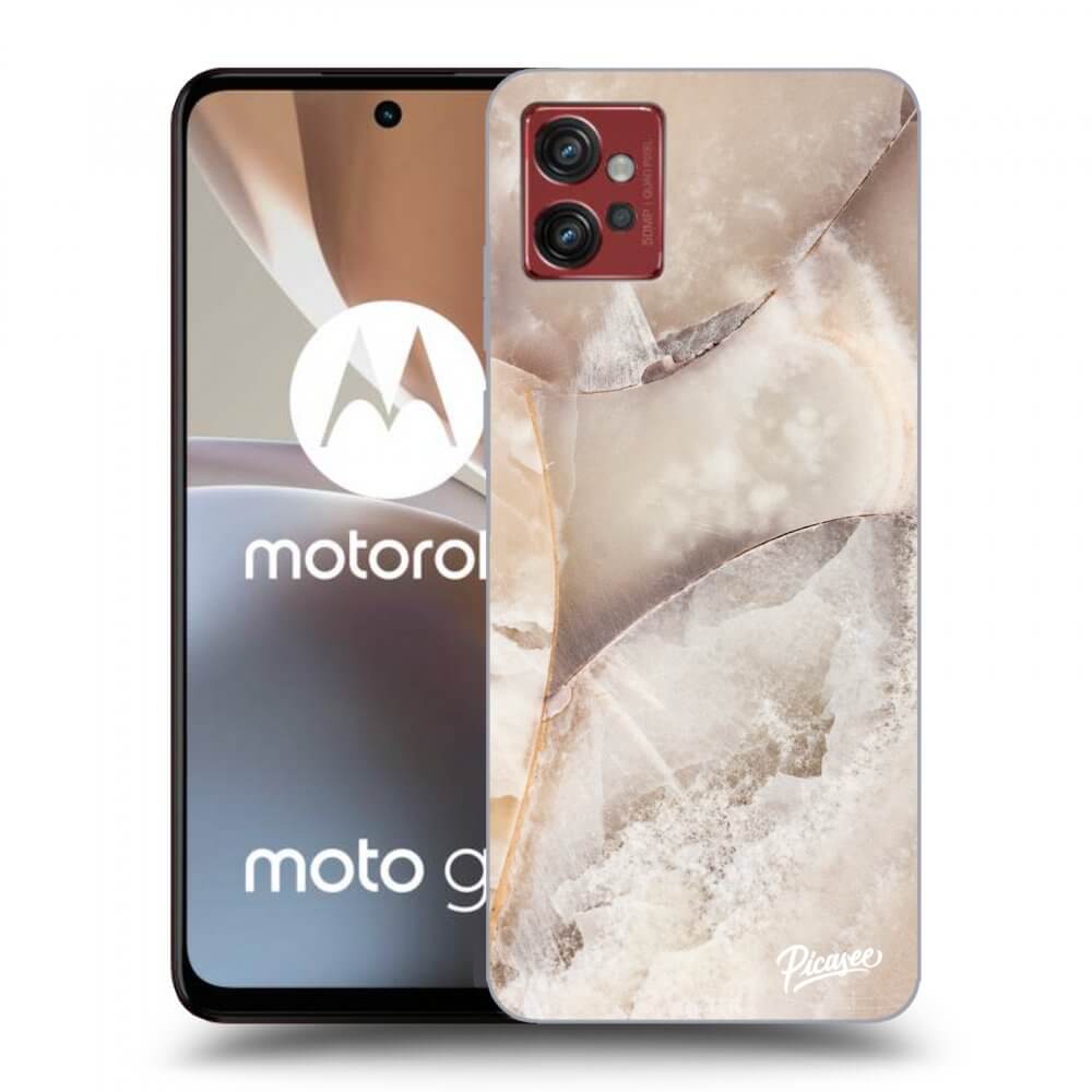 Picasee Motorola Moto G32 Hülle - Transparentes Silikon - Cream marble