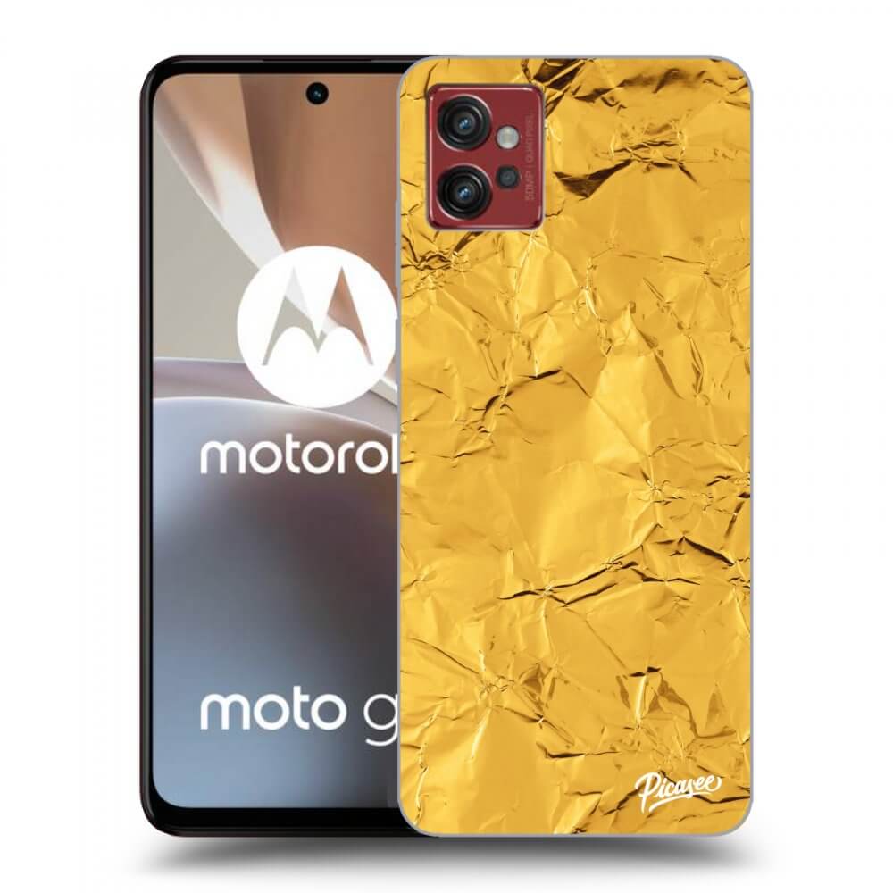 Picasee Motorola Moto G32 Hülle - Schwarzes Silikon - Gold