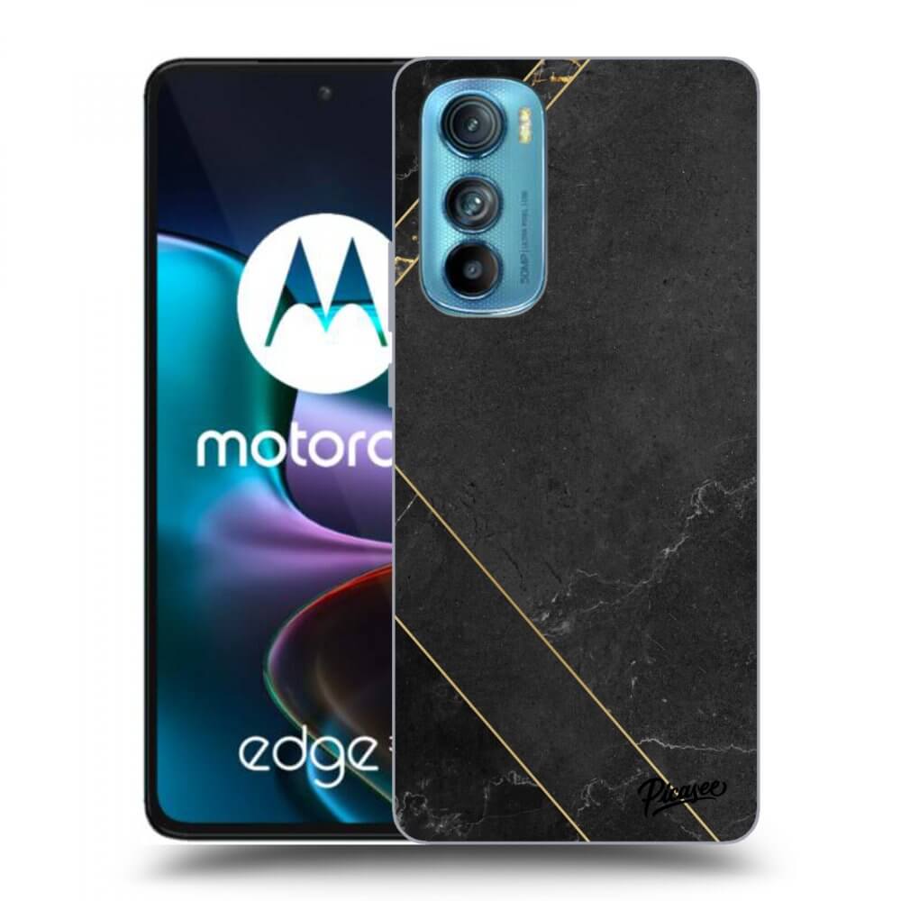 Picasee Motorola Edge 30 Hülle - Schwarzes Silikon - Black tile
