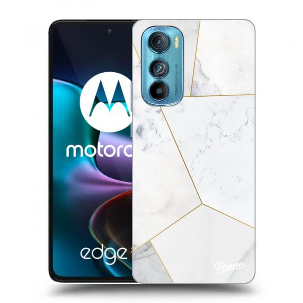 Picasee Motorola Edge 30 Hülle - Transparentes Silikon - White tile