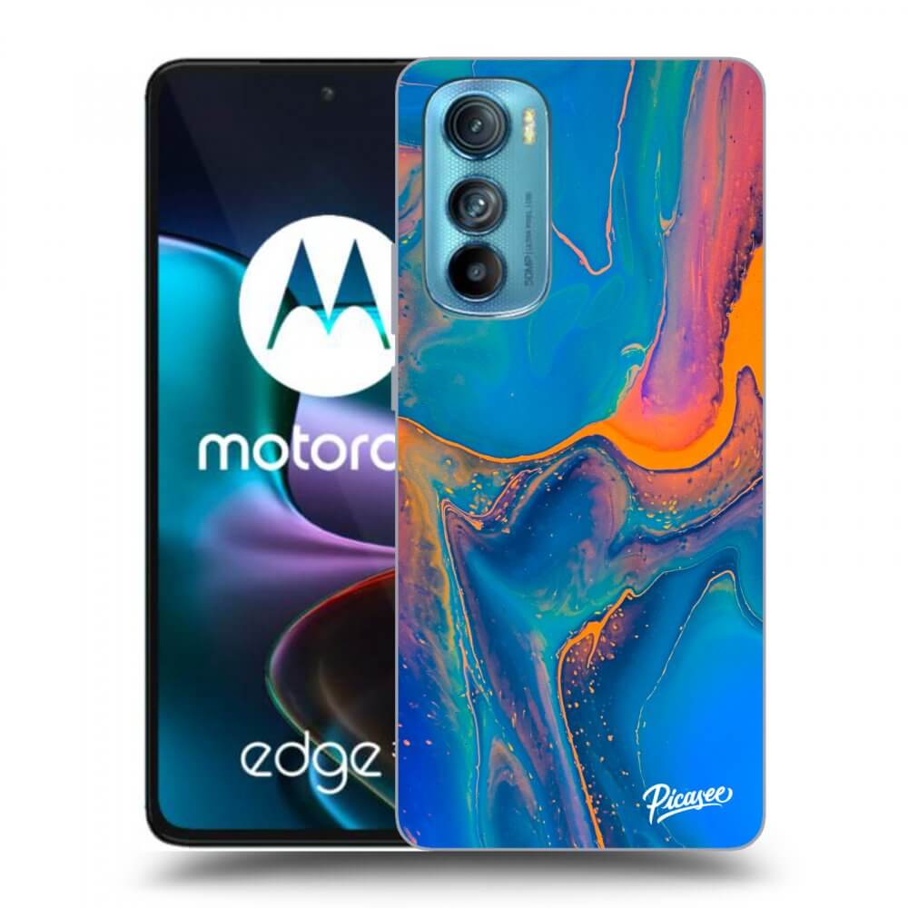 Picasee Motorola Edge 30 Hülle - Schwarzes Silikon - Rainbow