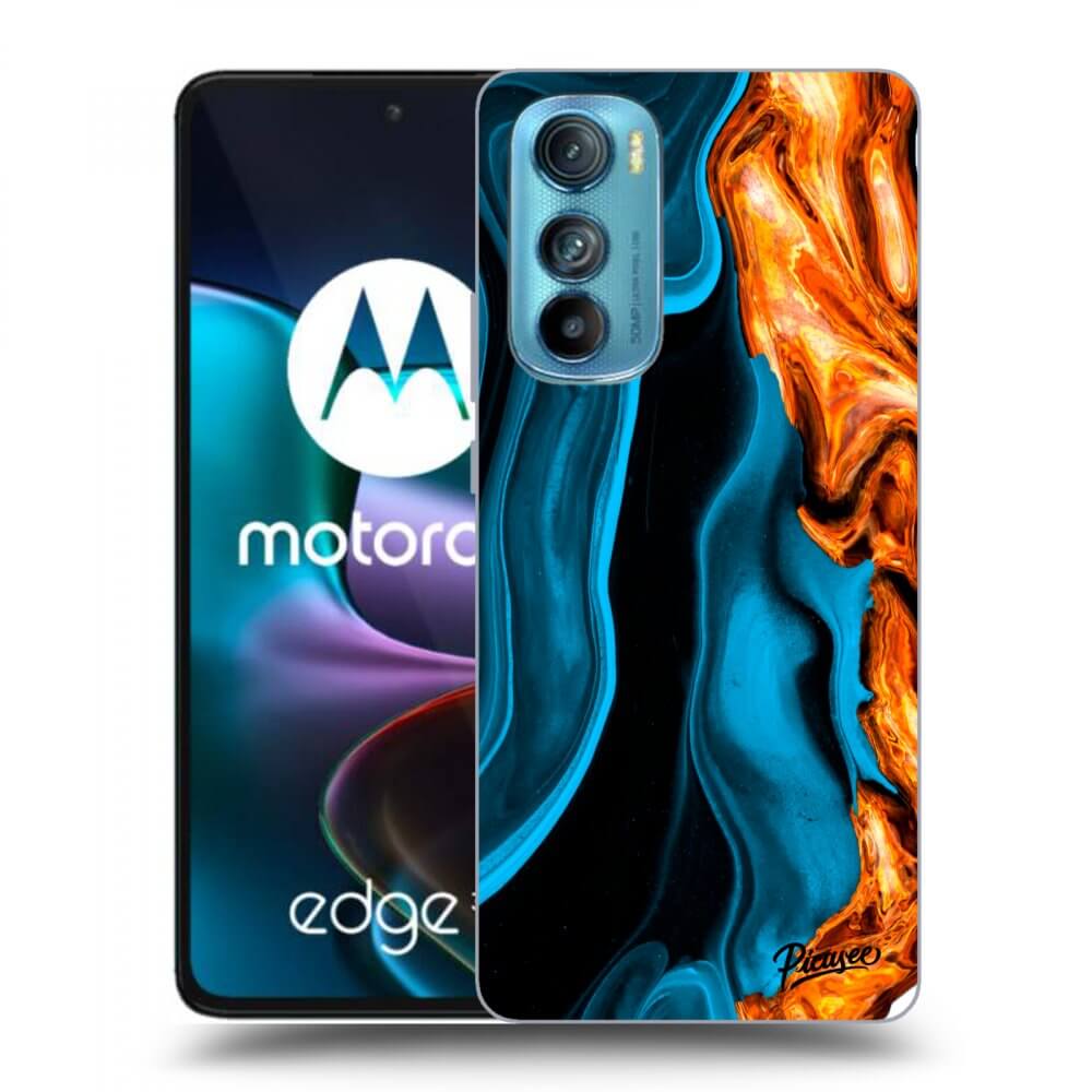 Picasee Motorola Edge 30 Hülle - Transparentes Silikon - Gold blue