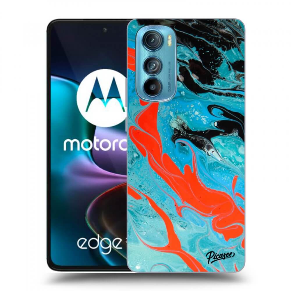 Picasee Motorola Edge 30 Hülle - Schwarzes Silikon - Blue Magma