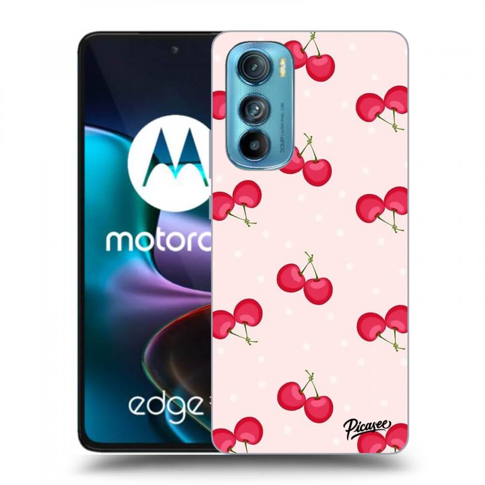 Picasee Motorola Edge 30 Hülle - Schwarzes Silikon - Cherries