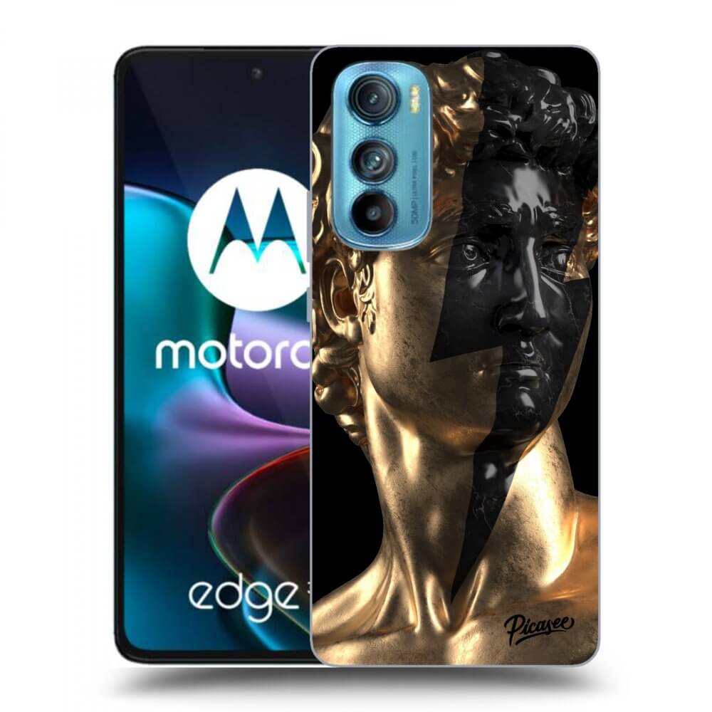 Picasee Motorola Edge 30 Hülle - Schwarzes Silikon - Wildfire - Gold