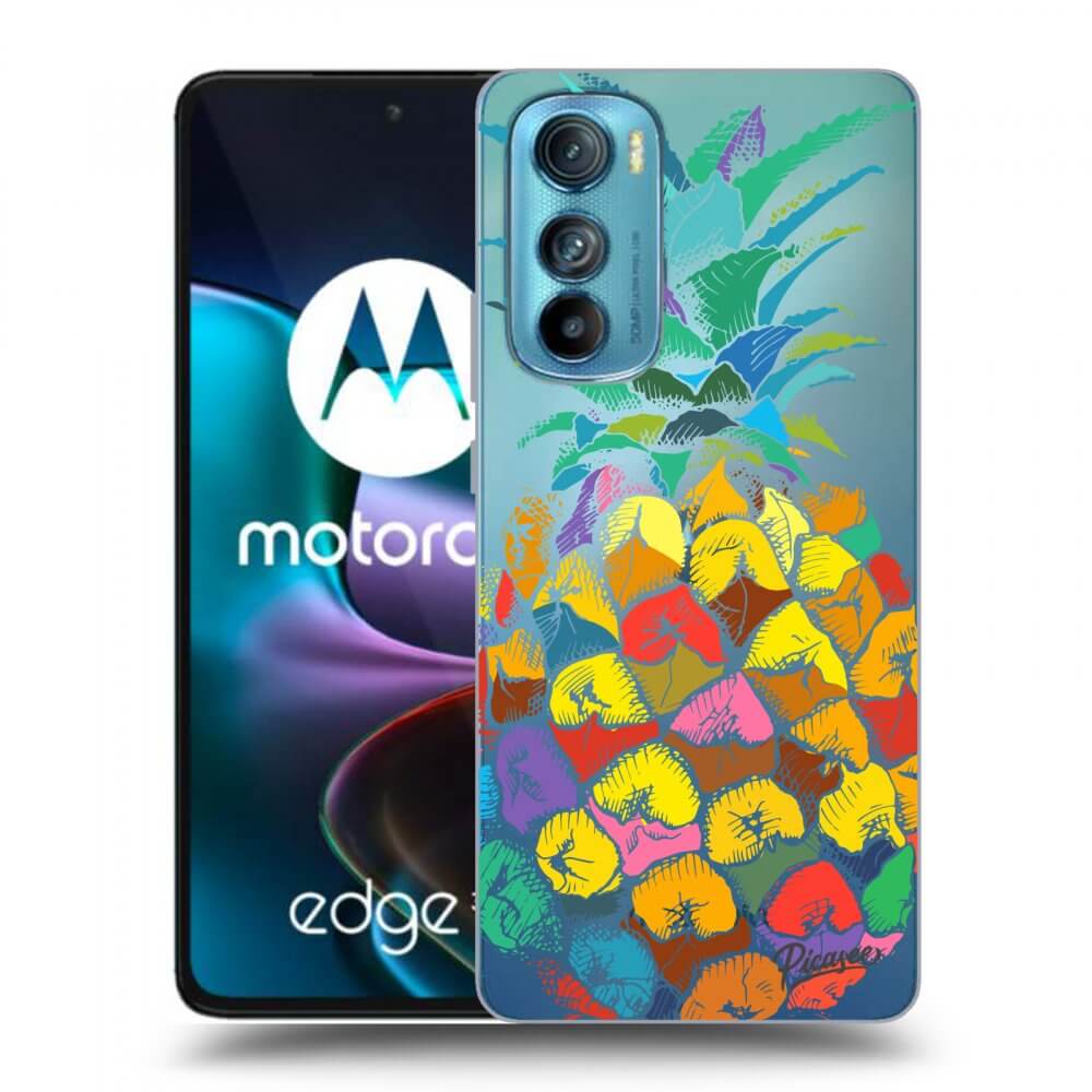 Picasee Motorola Edge 30 Hülle - Transparentes Silikon - Pineapple