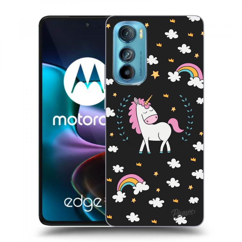 Picasee Motorola Edge 30 Hülle - Schwarzes Silikon - Unicorn star heaven