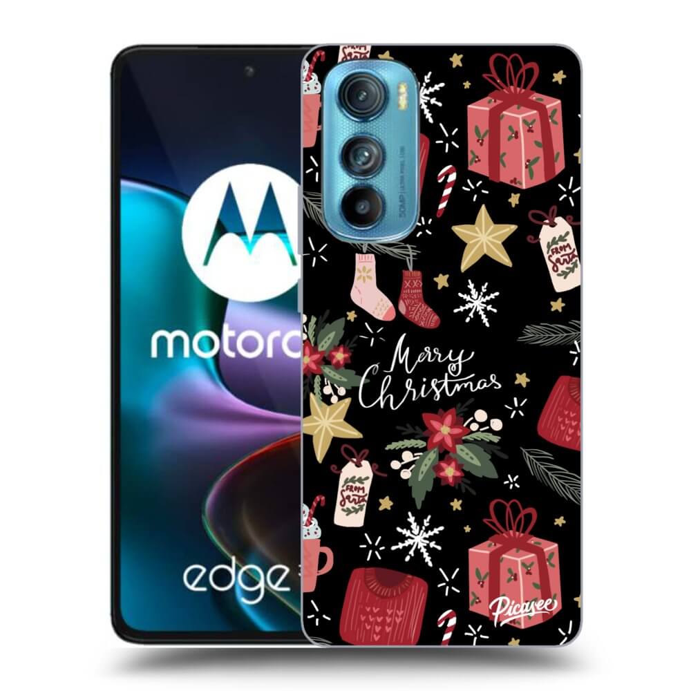 Picasee Motorola Edge 30 Hülle - Schwarzes Silikon - Christmas