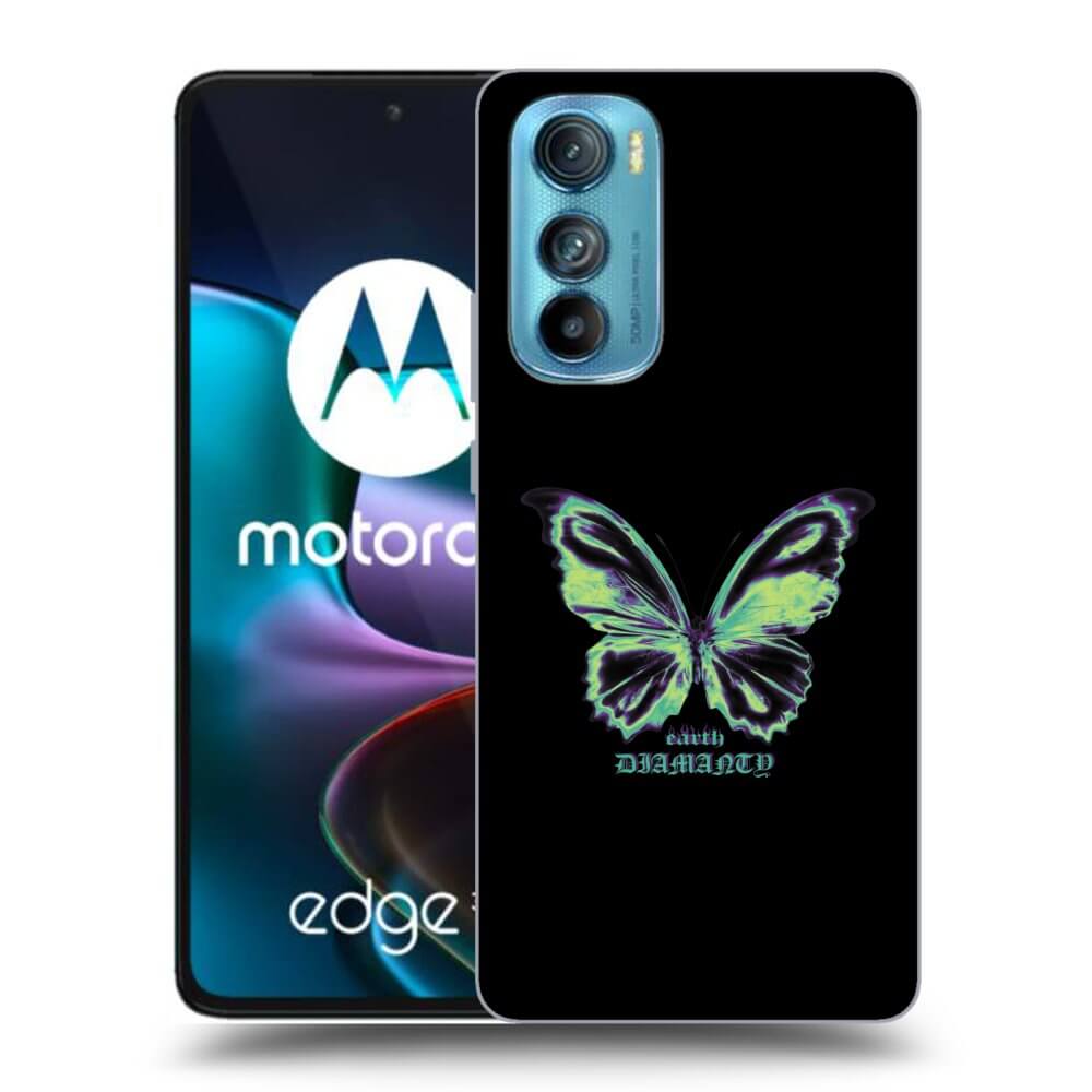 Picasee Motorola Edge 30 Hülle - Schwarzes Silikon - Diamanty Blue