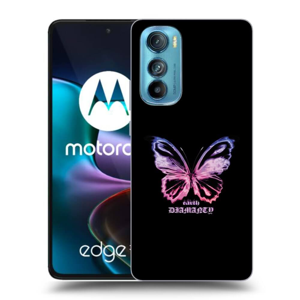 Picasee Motorola Edge 30 Hülle - Schwarzes Silikon - Diamanty Purple