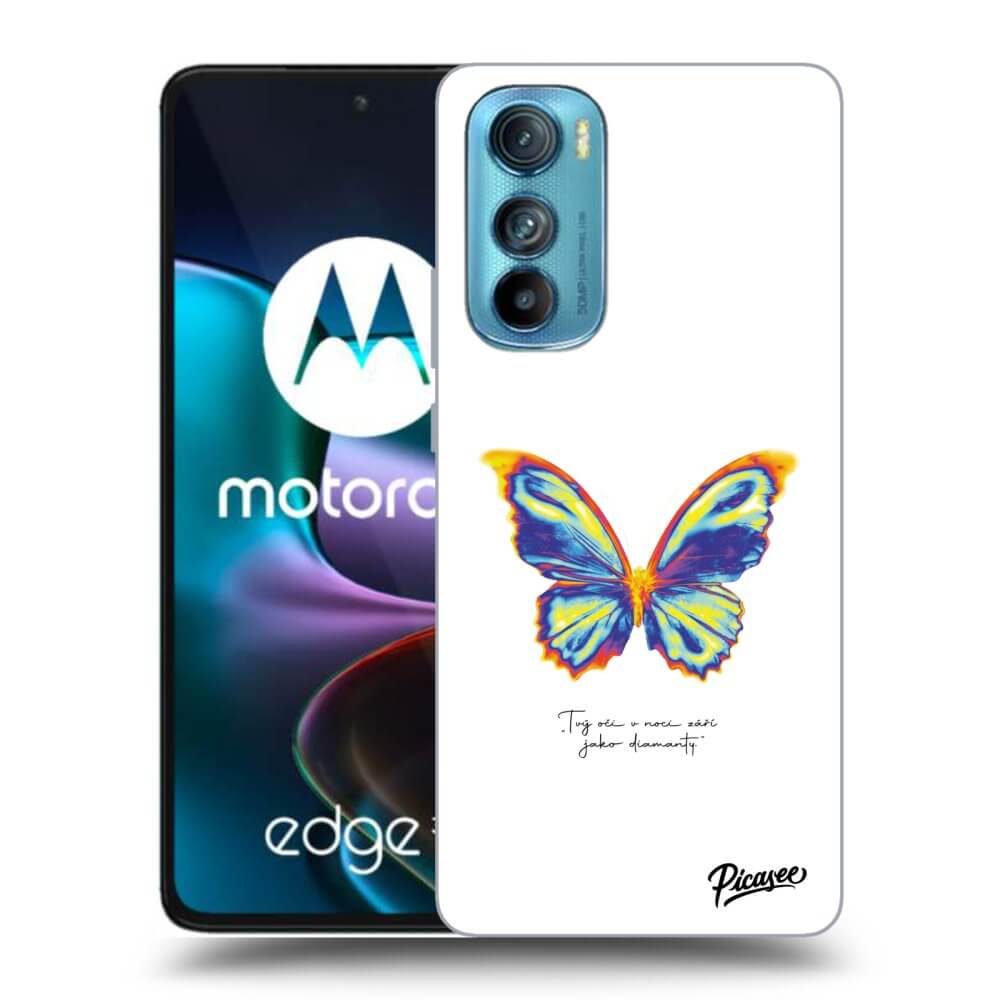 Picasee Motorola Edge 30 Hülle - Schwarzes Silikon - Diamanty White