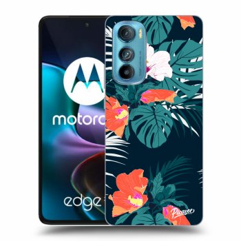 Picasee Motorola Edge 30 Hülle - Schwarzes Silikon - Monstera Color