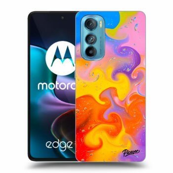Picasee Motorola Edge 30 Hülle - Schwarzes Silikon - Bubbles