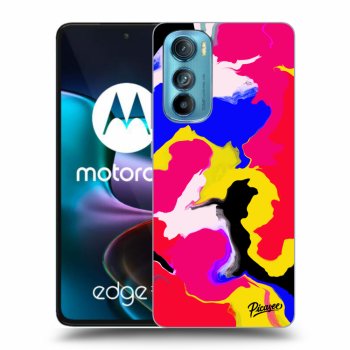 Picasee Motorola Edge 30 Hülle - Schwarzes Silikon - Watercolor
