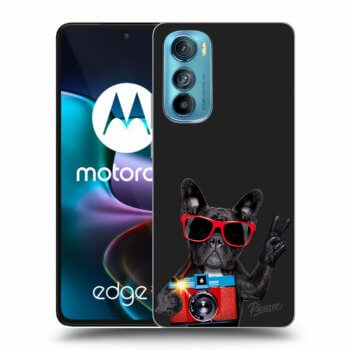 Picasee Motorola Edge 30 Hülle - Schwarzes Silikon - French Bulldog