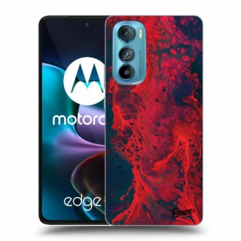 Picasee Motorola Edge 30 Hülle - Schwarzes Silikon - Organic red