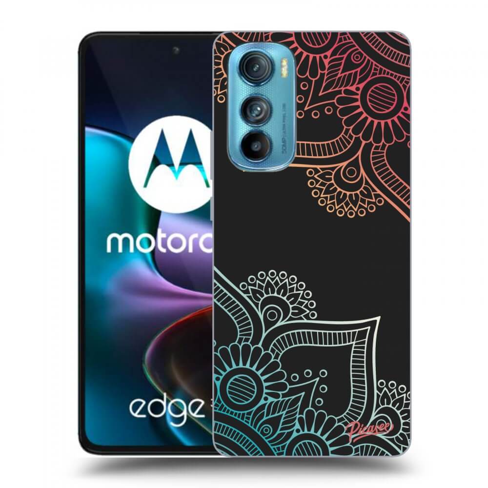 Picasee Motorola Edge 30 Hülle - Schwarzes Silikon - Flowers pattern