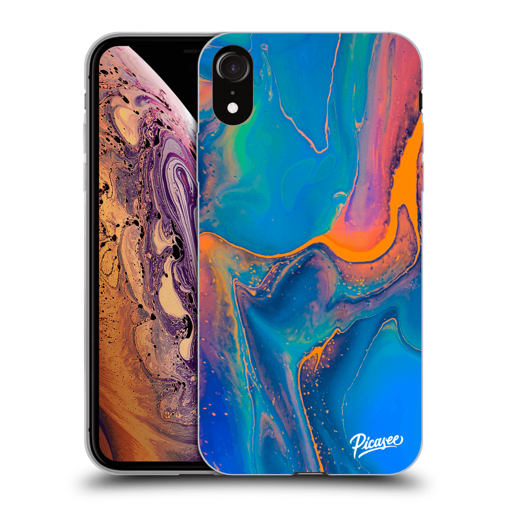 Picasee Apple iPhone XR Hülle - Schwarzes Silikon - Rainbow