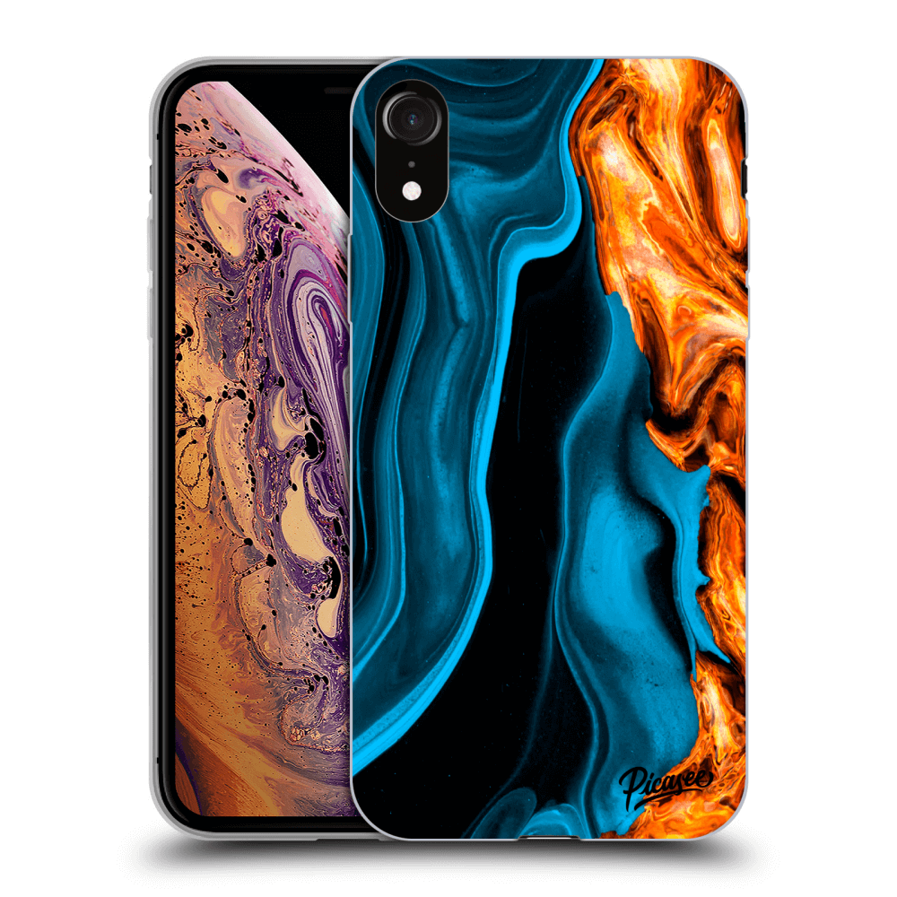Picasee Apple iPhone XR Hülle - Transparentes Silikon - Gold blue