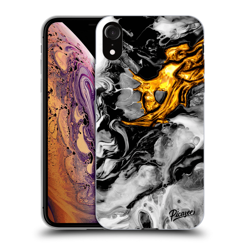 Picasee ULTIMATE CASE für Apple iPhone XR - Black Gold 2