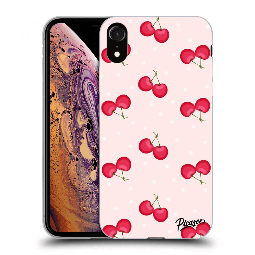 Picasee Apple iPhone XR Hülle - Schwarzes Silikon - Cherries