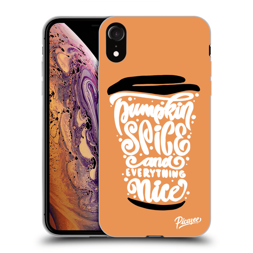 Picasee Apple iPhone XR Hülle - Schwarzes Silikon - Pumpkin coffee