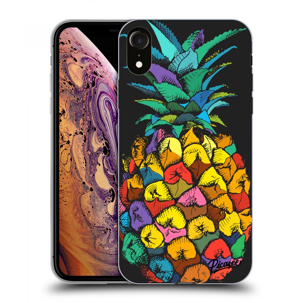 Picasee Apple iPhone XR Hülle - Schwarzes Silikon - Pineapple