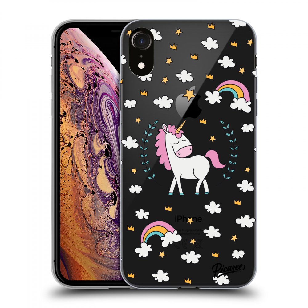 Picasee Apple iPhone XR Hülle - Transparentes Silikon - Unicorn star heaven