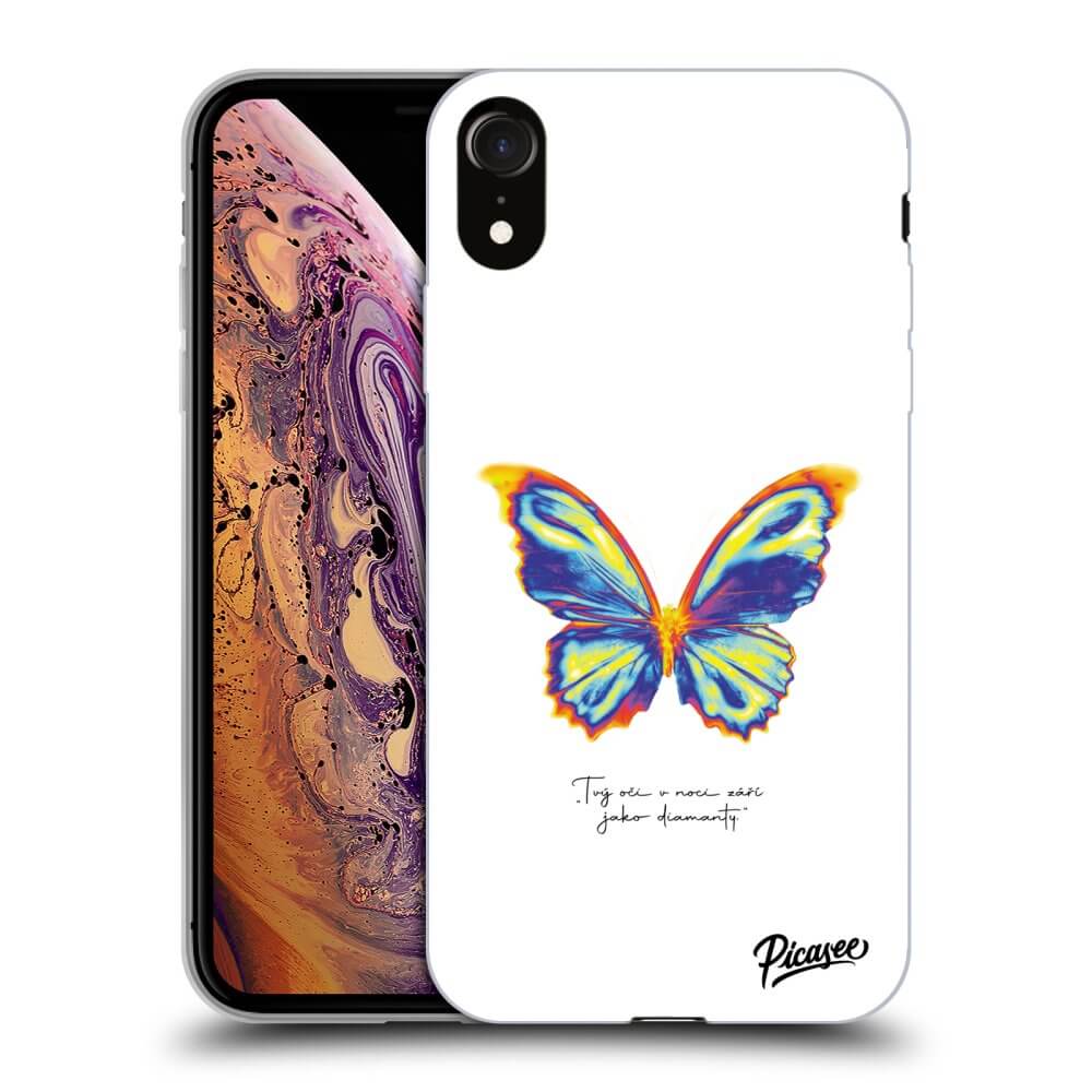 Picasee Apple iPhone XR Hülle - Transparentes Silikon - Diamanty White