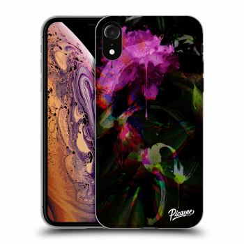 Picasee Apple iPhone XR Hülle - Schwarzes Silikon - Peony Color