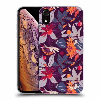 Picasee Apple iPhone XR Hülle - Transparentes Silikon - Purple Leaf