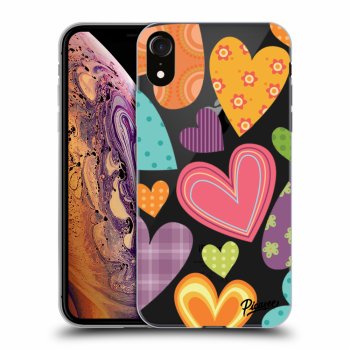 Picasee Apple iPhone XR Hülle - Transparentes Silikon - Colored heart