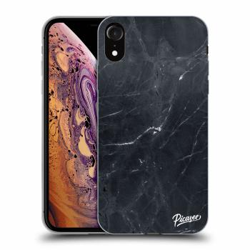 Picasee Apple iPhone XR Hülle - Transparentes Silikon - Black marble