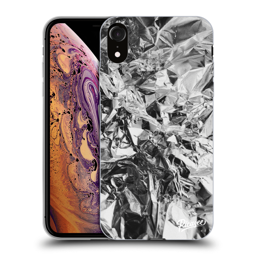 Picasee Apple iPhone XR Hülle - Schwarzes Silikon - Chrome