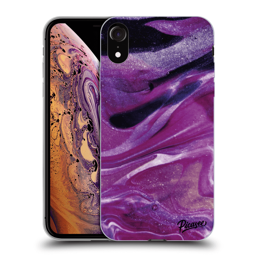 Picasee Apple iPhone XR Hülle - Transparentes Silikon - Purple glitter