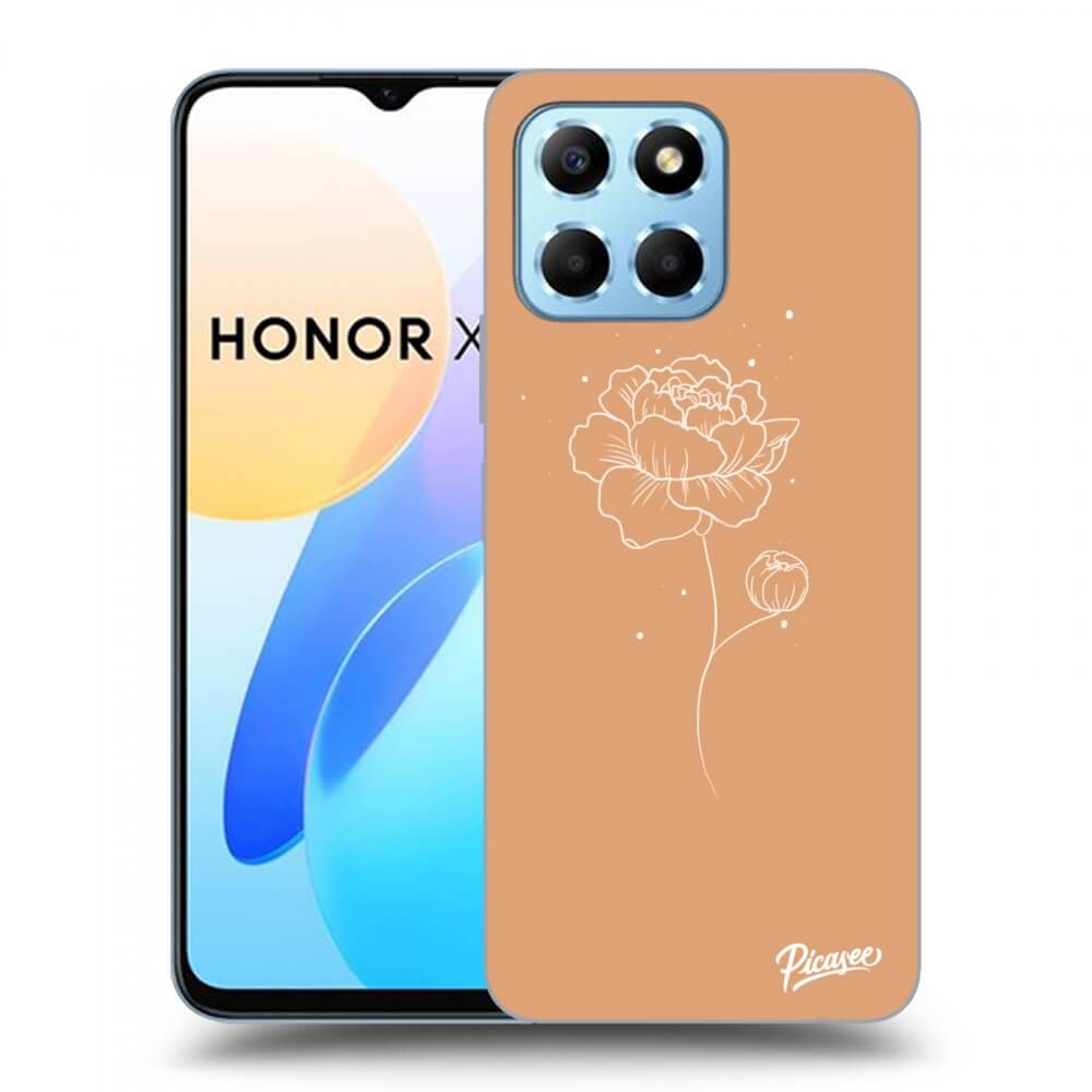 Picasee Honor X8 5G Hülle - Transparentes Silikon - Peonies