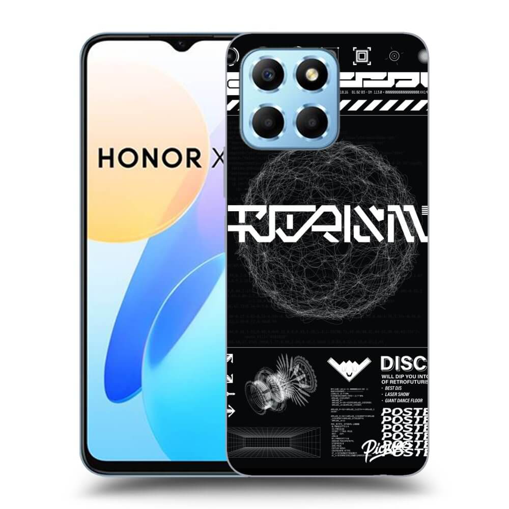 Picasee Honor X8 5G Hülle - Transparentes Silikon - BLACK DISCO