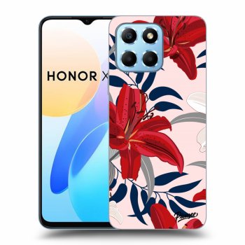 Picasee Honor X8 5G Hülle - Transparentes Silikon - Red Lily