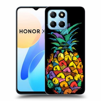 Picasee Honor X8 5G Hülle - Schwarzes Silikon - Pineapple